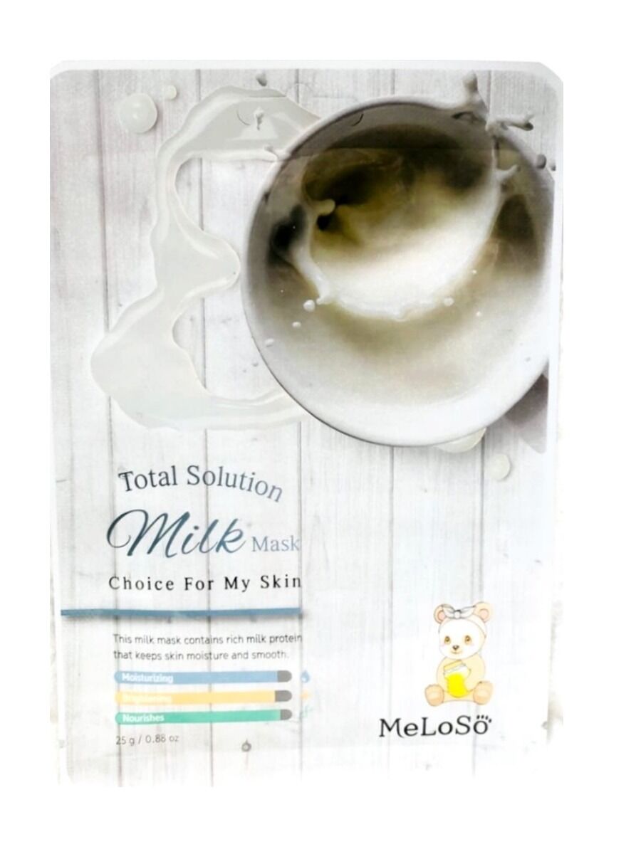 Тканевая маска для лица с молочными протеинами MeLoSo Total Solution Milk Mask