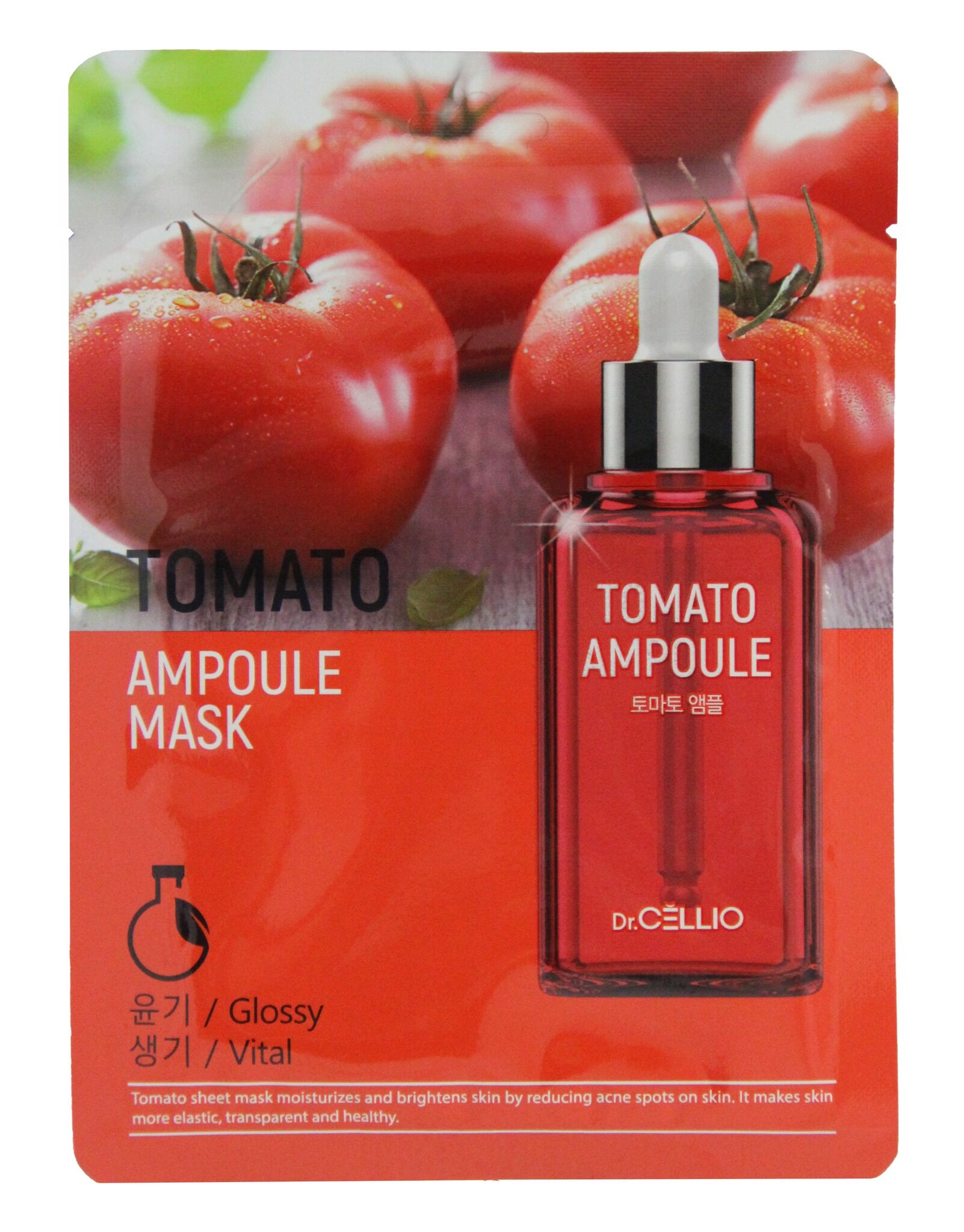 Тканевая маска для лица с экстрактом томата Dr.Cellio "Tomato Ampoule Mask"