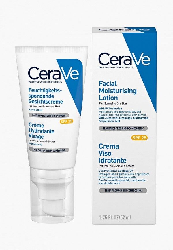 CeraVe Лосьон увлажняющий для нормальной и сухой кожи лица SPF25, 52 мл