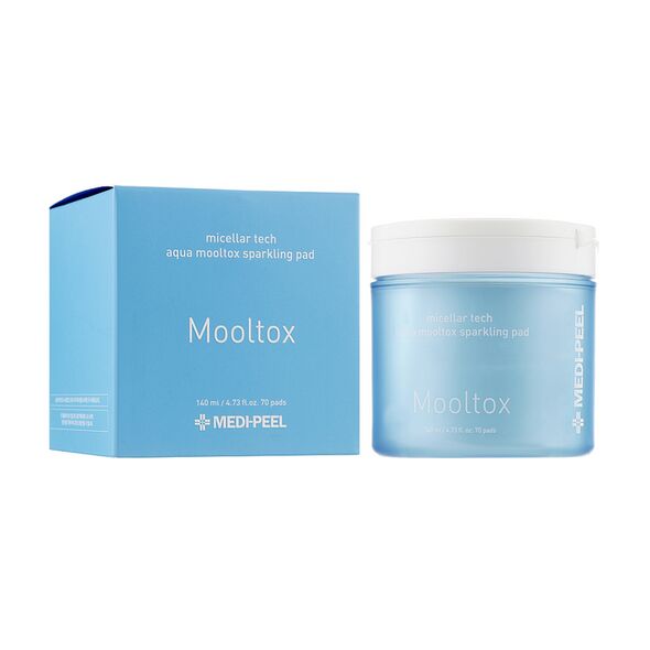 Увлажняющие очищающие пилинг-спонжи для лица и пор Aqua Mooltox Sparkling Pad Mooltox  Medi Peel