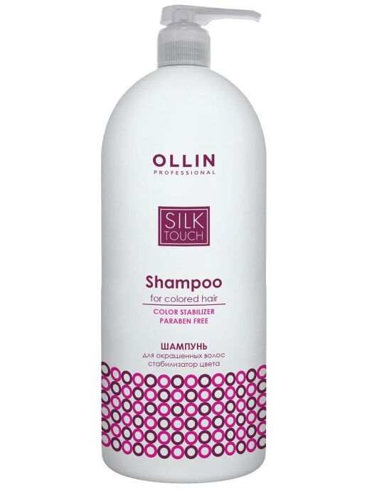 OLLIN Шампунь SILK TOUCH для окрашенных волос  стабилизатор цвета 1000 мл