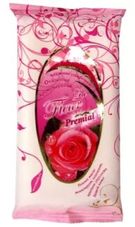 Premial La Fleurс Влажные салфетки  экстрактом розы, 15 шт.