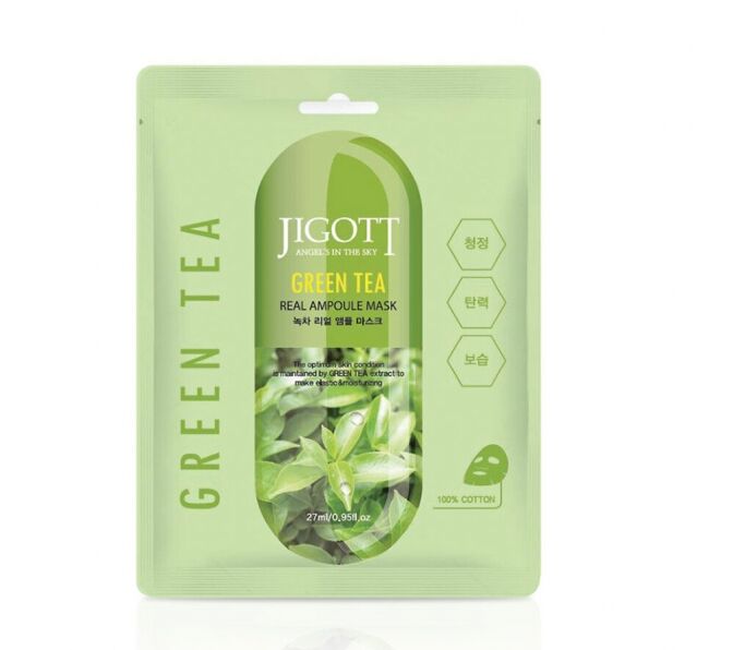 Тканевая маска Green Tea Real Ampoule Mask(Jigott)