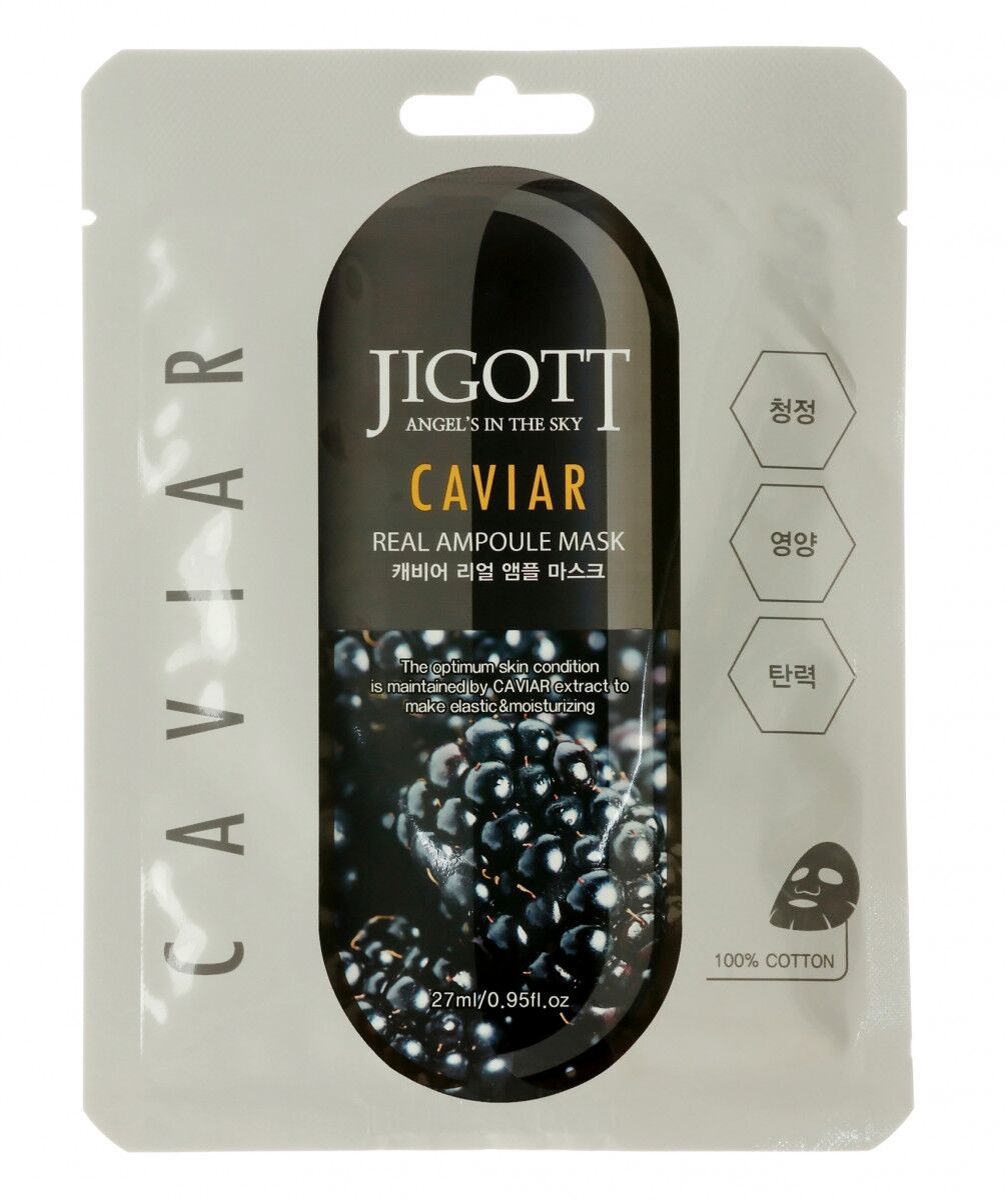 Маска тканевая Caviarl Real Ampoule Mask(Jigott)