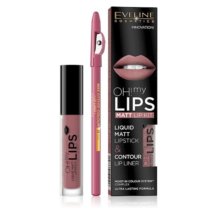 Набор Eveline помада жидкая Liquid Matt + карандаш для губ 04 Sweet lips