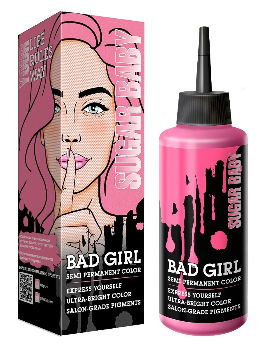 Краска для волос Bad Girl 150мл Sugar baby Пастельный розовый