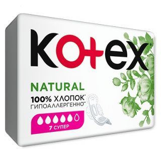 Прокладки гипоаллергенные Kotex Natural №7 супер