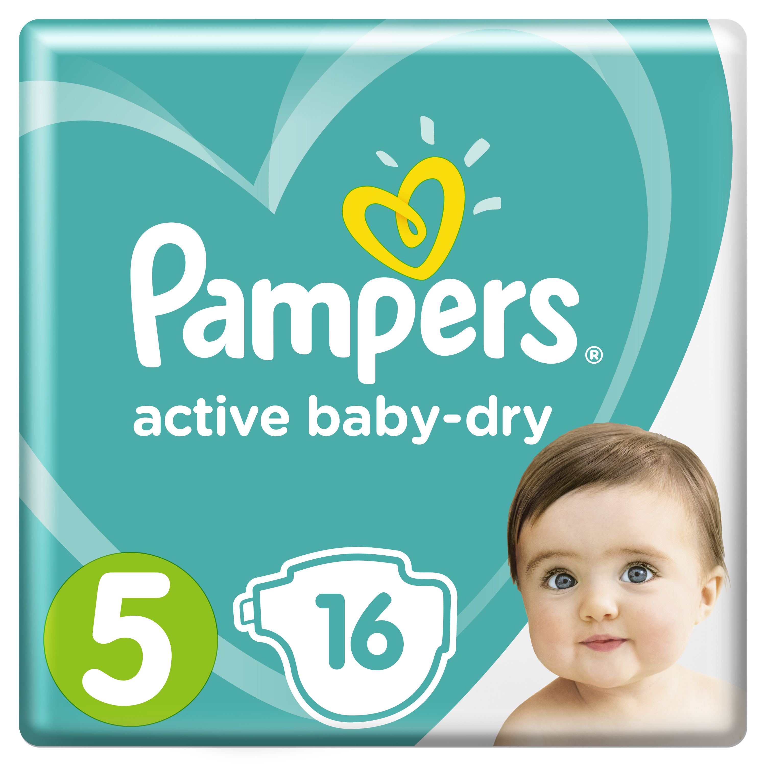 Подгузники Pampers Active Baby-Dry для малышей 11-16 кг, 5 размер, 16 шт