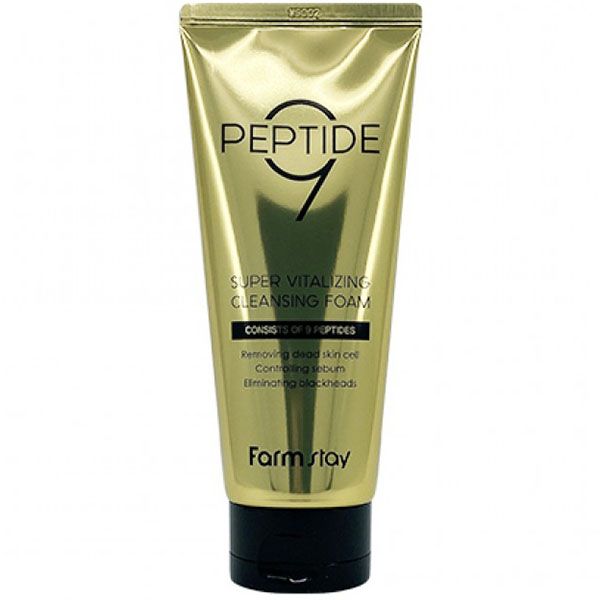 Пенка для умывания лица FarmStay Peptide 9 Super Vitalizing Cleansing Foam с пептидами 180