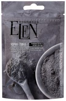 Elen Cosmetics. Глина черная ELEN с активированным углем и алоэ-вера (50г.)