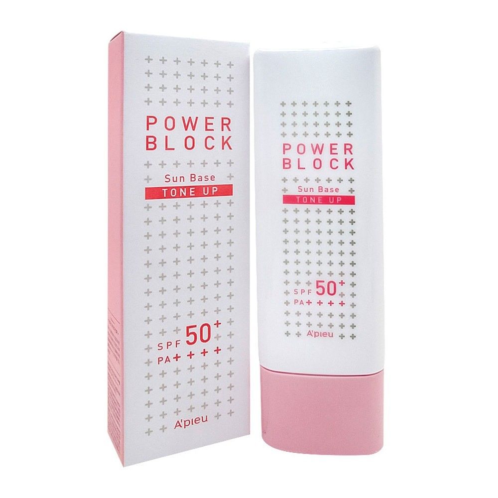 База под макияж A'pieu Power Block Tone Up Sun Base Pink SPF50+/PA++++