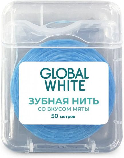 Зубная нить со вкусом мяты Global White