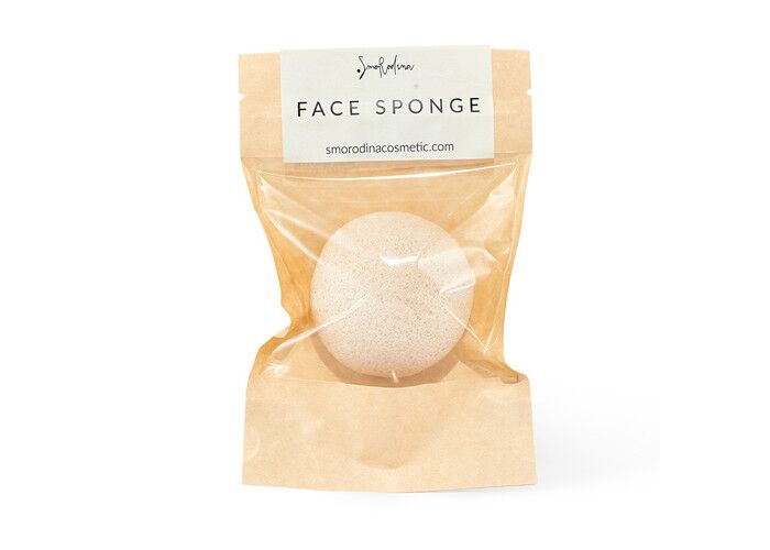 Спонж конжаковый для умывания Face Sponge "White Natural" (Smorodina)