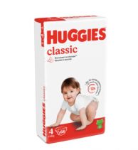 Подгузники Huggies Classic (4) Mega 7-18 kg 68x2