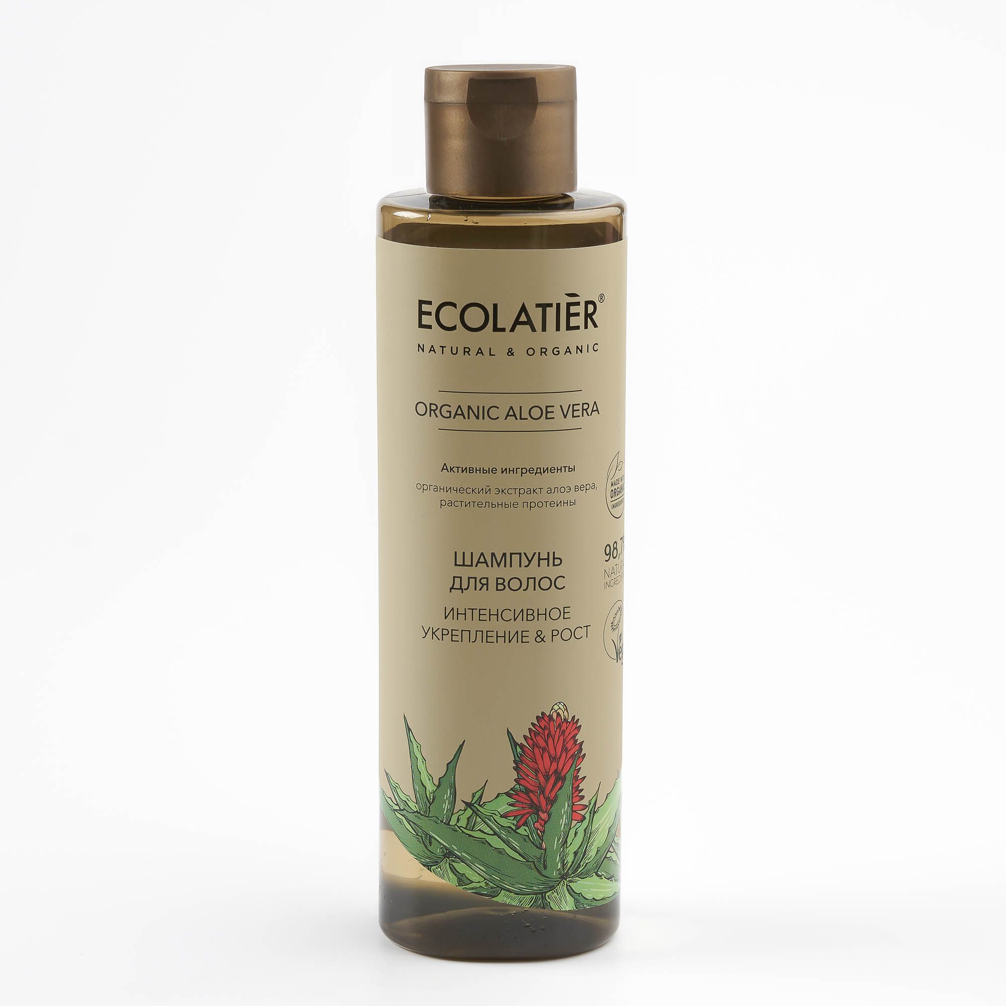 Шампунь для волос "Интенсивное Укреплеение & Рост" Organic Aloe Vera (Ecolatier)