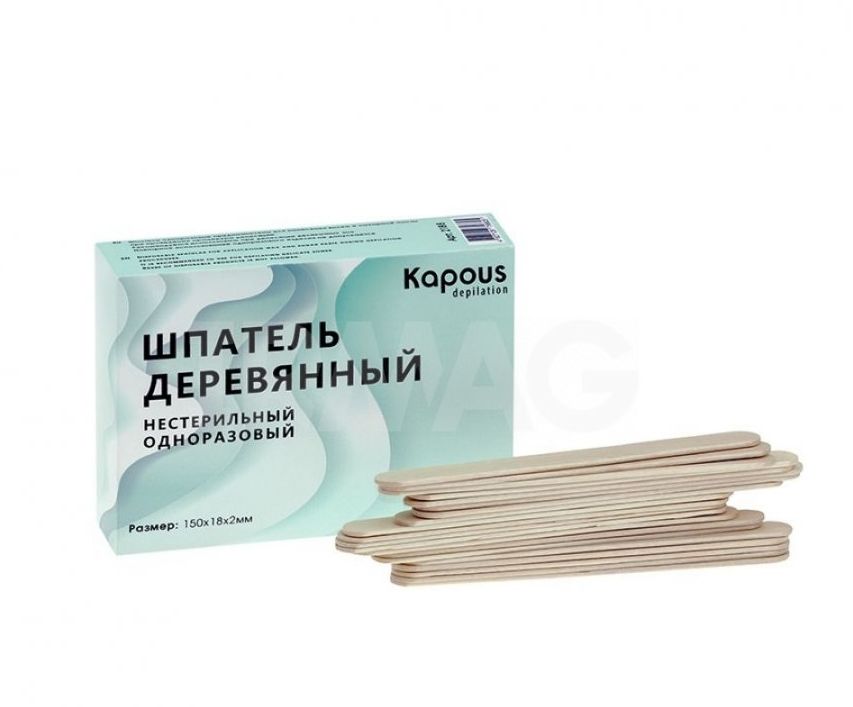 Шпатель для нанесения воска и сахарной пасты деревянный  Kapous Professional 100 шт