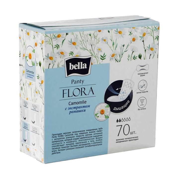 Ежедневные прокладки с экстрактом ромашки Bella Panty Flora Camomile 2 капли, 70шт