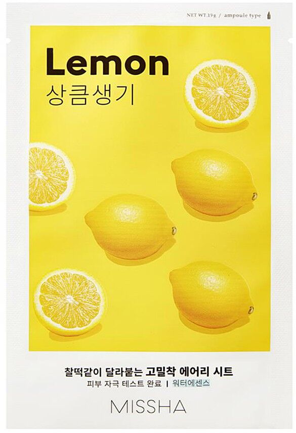Missha Airy Fit Sheet Mask Lemon 19 г Осветляющая маска для лица с экстрактом лимона