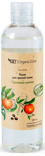 Organic Zone Тоник для лица Протеины шелка для зрелой кожи 250мл