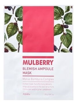 A'Pieu Тканевая маска Mulberry Blemish Ampoule с экстрактами шелковицы