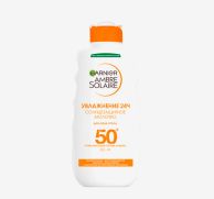 Солнцезащитное молочко для лица и тела Garnier Ambre Solaire, SPF 50+, водостойкое