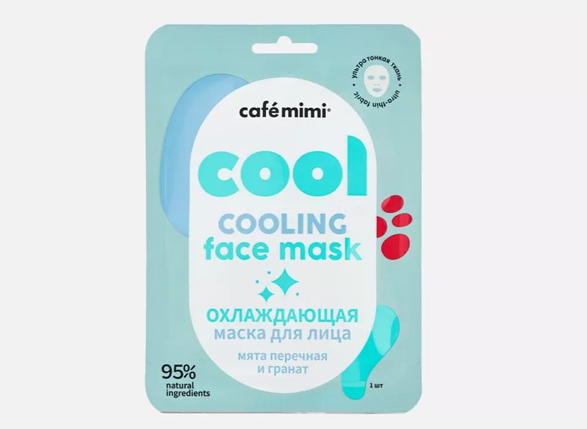 Тканевая маска для лица Cafe mimi  Охлаждающая