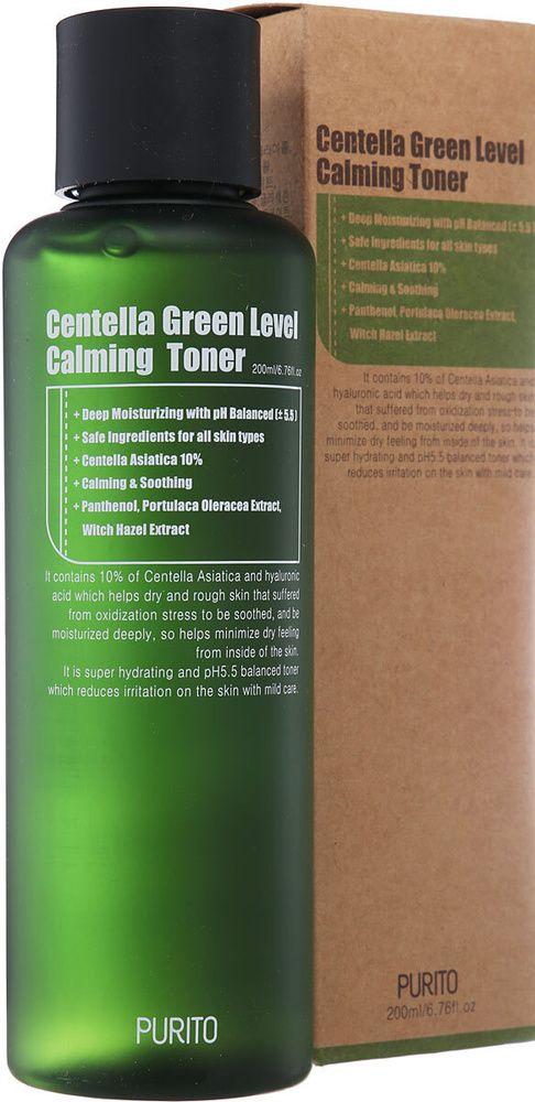 Тонер для лица PURITO Centella Green Level Calming Toner 200ml (вес 254,5гр)