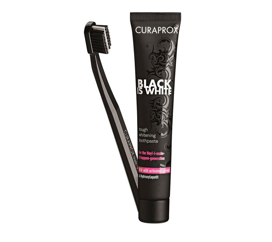 Паста + щетка  Black Is White, 90 мл + щетка CS Ultra Soft 5460 Curaprox