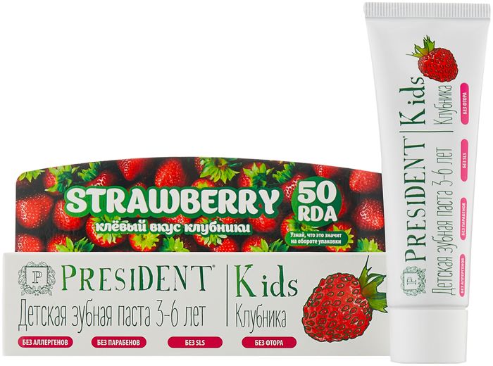 President Kids Fruit Jelly 3-6 со вкусом клубники 50мл