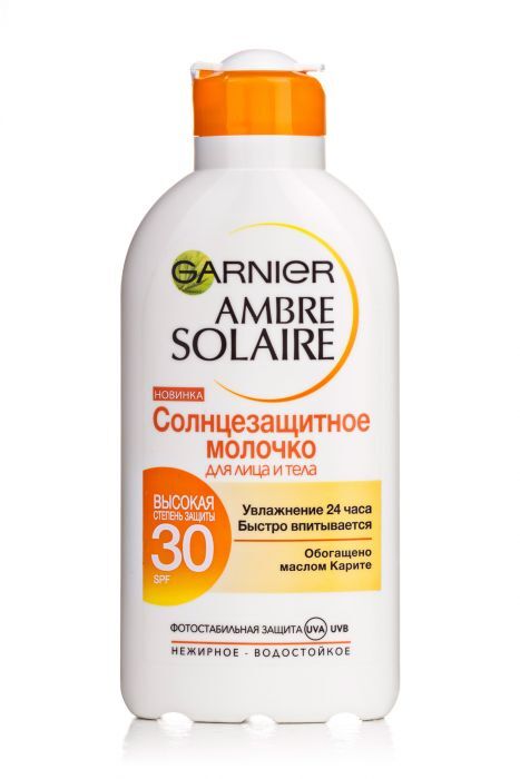 Водостойкое солнцезащитное молочко GARNIER Ambre Solaire