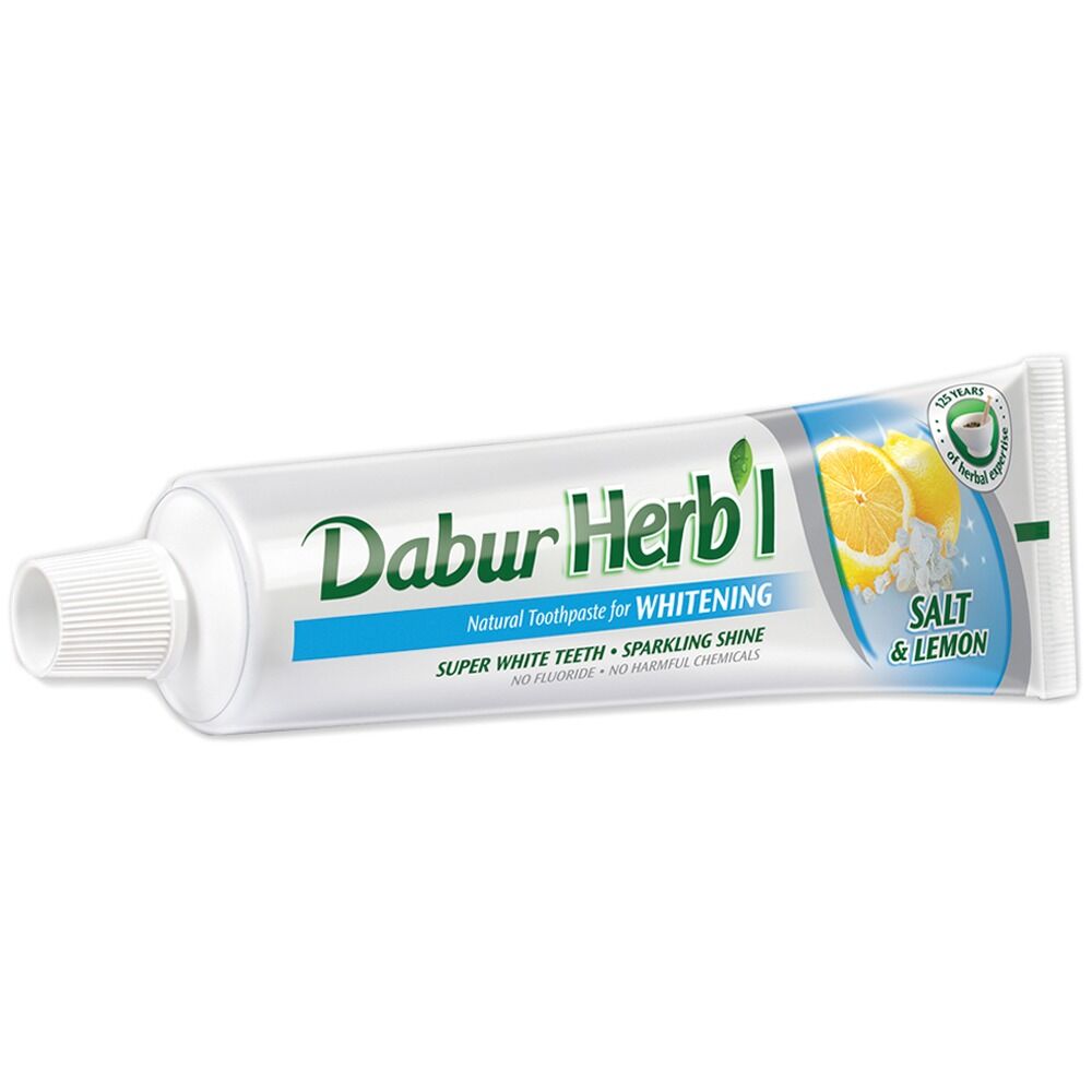 Зубная паста "Отбеливающая" с солью и лимоном DABUR HERB'L TOOTH PASTE SALT & LEMON - WHITENING 150 гр