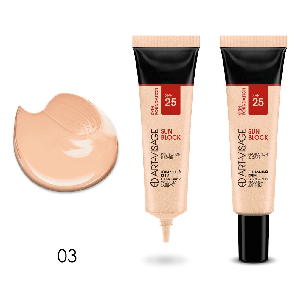 Art-Visage Тональный крем SUN BLOCK spf 25 03 Миндальный