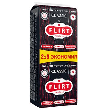 WKL02Z Гигиенические прокладки Fantasy FLIRT classic -cotton & care - 4 капли, 240 мм 18шт.