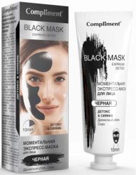 Экспресс-маска для лица Compliment Детокс & сияние Черная, 80 мл