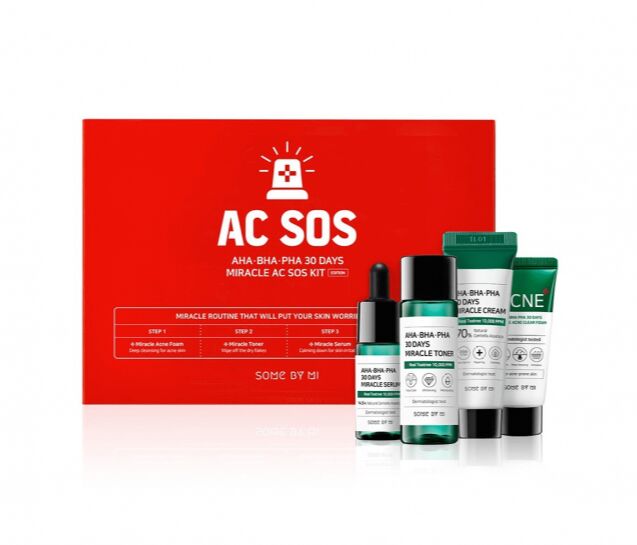 Набор миниатюр с кислотами для проблемной кожи Some By Mi "AC SOS AHA-BHA-PHA 30 Days Miracle AC SOS Kit"