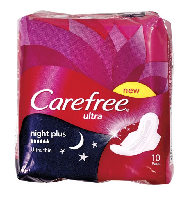 Прокладки Carefree Ultra Night Plus 6 капель, 10 штук
