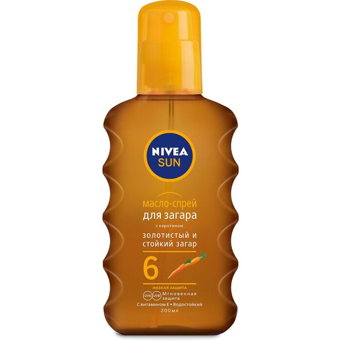 Масло-спрей для загара SPF 6 200 мл. Nivea sun