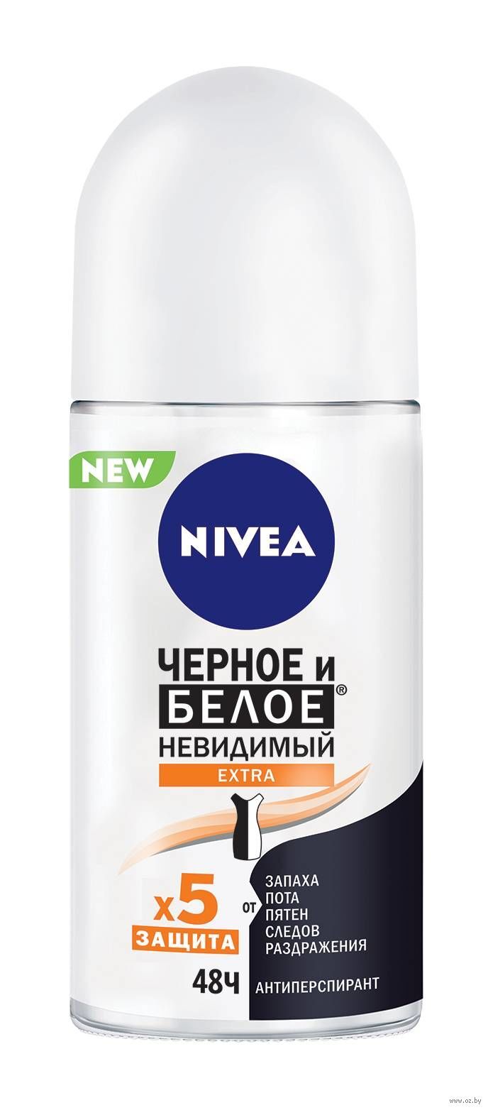 Дез/ролик Черное и Белое невидимый Extra 50мл Nivea жен